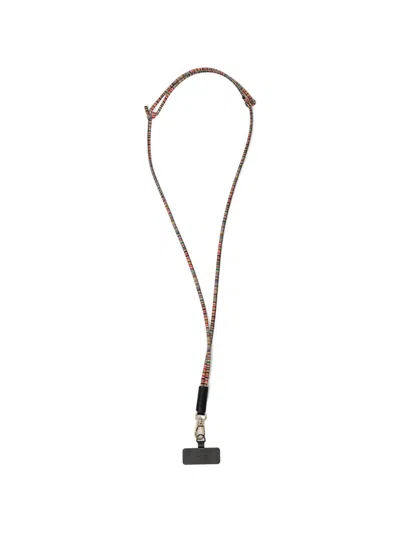Paul Smith Striped Knotted Phone Strap In Pink