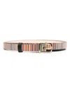 Paul Smith Striped Leather Belt In Multi Coloured