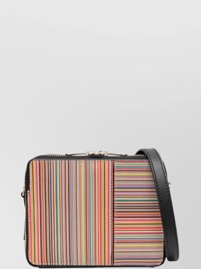 Paul Smith Signature Stripe Leather Crossbody Bag In Multicolor