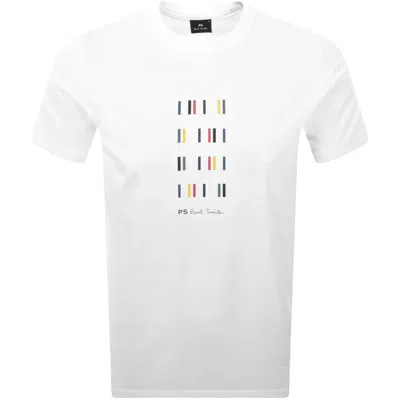 Paul Smith Striped Logo T Shirt White