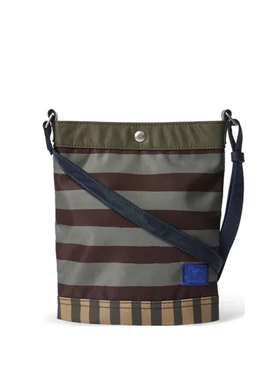 Paul Smith Striped Logo-patch Messenger Bag In Multi