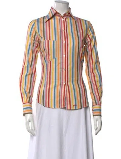 Pre-owned Paul Smith Striped Long Sleeve Button-up Top In Multicolor
