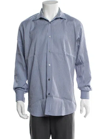 Pre-owned Paul Smith Striped Long Sleeve Dress Shirt In Blue