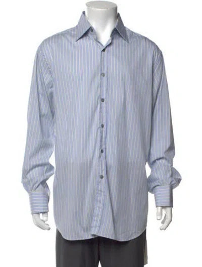 Pre-owned Paul Smith Striped Long Sleeve Dress Shirt In Blue