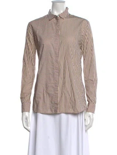 Pre-owned Paul Smith Striped Long Sleeve Top In Pink