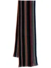 Paul Smith Sciarpa Multicolore In Lana A Righe In Black