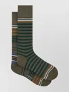 Paul Smith Striped Mid-calf Socks For Men In Green
