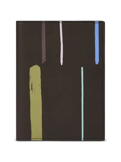 Paul Smith Striped Passport Holder In Brown