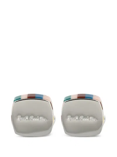 PAUL SMITH STRIPED-PATTERN CUFFLINKS
