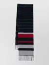 Paul Smith Striped Pattern Wool Blend Scarf In Brown