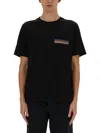 Paul Smith Black 'signature Stripe' Pocket T-shirt In Black