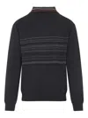 Paul Smith Striped-motif Polo Sweater In Gray