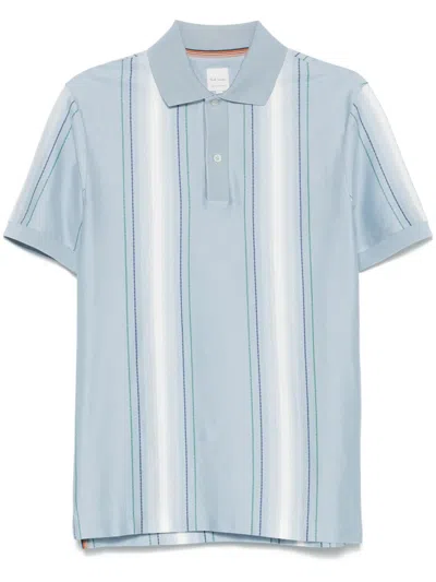 Paul Smith Striped Polo Shirt In Blue