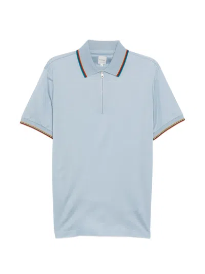Paul Smith Striped Polo Shirt In Blue