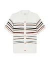 Paul Smith Striped Polo Sweater In White