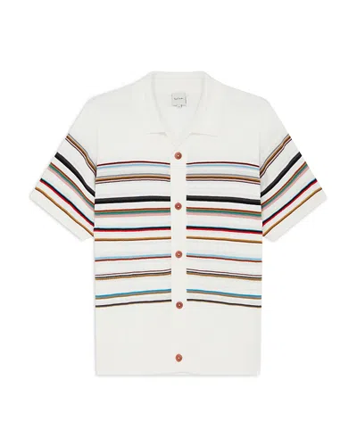 Paul Smith Striped Polo Sweater In White