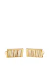 Paul Smith Striped Rectangular Cufflinks In Gold