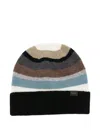 Paul Smith Striped Ribbed Beanie In Multi