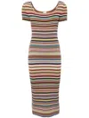 Paul Smith Women's 'signature Stripe' Knitted Cotton Dress Multicolour In Neutrals