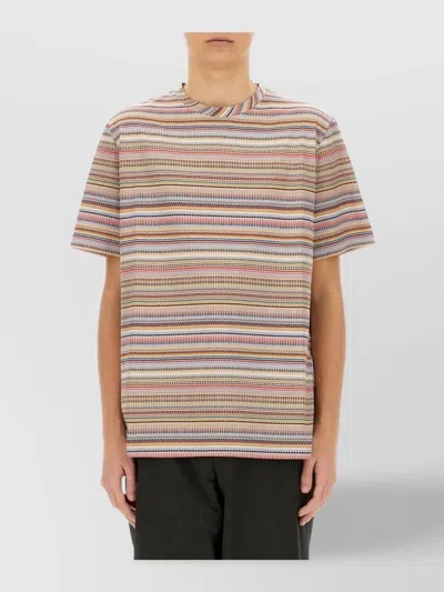 Paul Smith Striped Round Neck Short Sleeve T-shirt In Multicolor