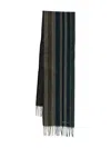 Paul Smith Striped Fringed Scarf In Multi