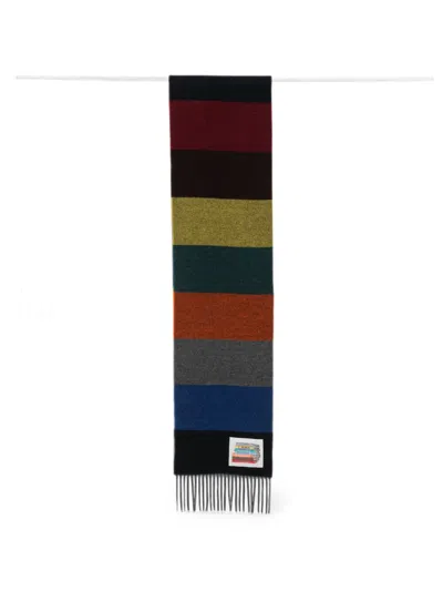Paul Smith Striped Scarf In Black