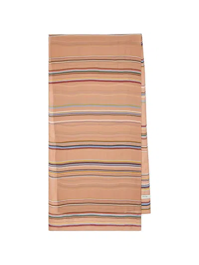 Paul Smith Striped Scarf In Neutral