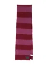 Paul Smith Textured Striped Scarf For All Seasons In Red