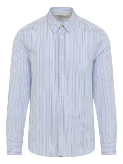 Paul Smith Striped Long-sleeved Shirt In Gnawed Blue