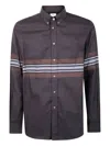 Paul Smith Mens Long Sleeve Striped Shirt Button Down In Burgundy