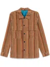 Paul Smith 'signature Stripe' Corduroy Overshirt Multicolour In Brown