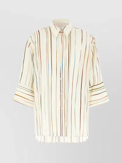Paul Smith Striped Silk Shirt 3/4 Sleeves