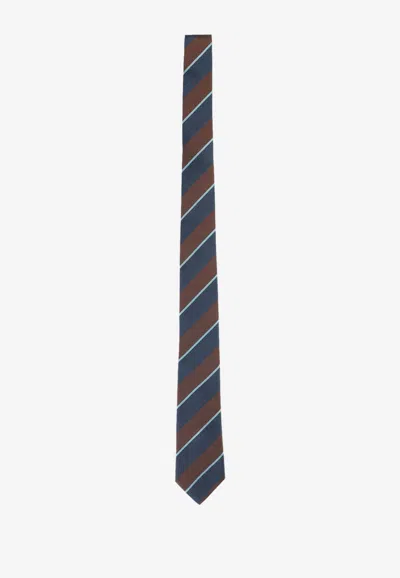 Paul Smith Striped Silk Tie In Multicolor