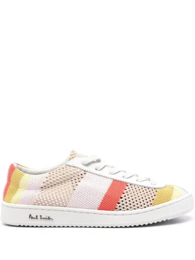Paul Smith Striped Sneakers In Pink