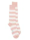 Paul Smith Light Pink And Cream Marl Linen-blend Striped Socks In Pink