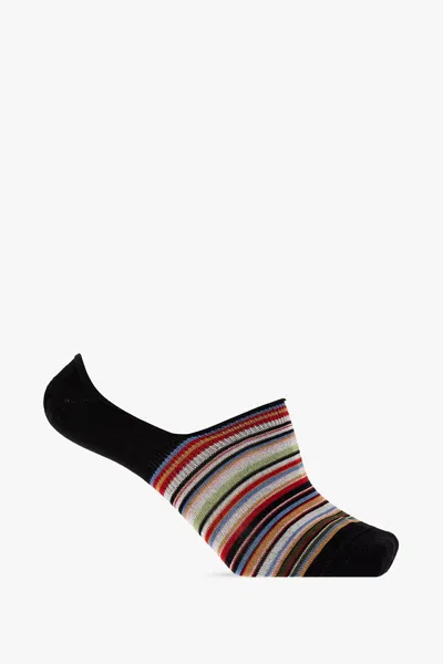 Paul Smith No-show Striped Socks In Black