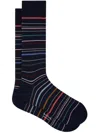 Paul Smith Navy 'pencil Stripe' Socks Blue In Blue