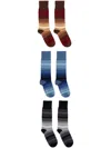 Paul Smith Striped Socks (pack Of Three) In Blue