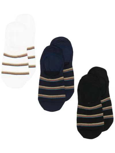 Paul Smith Striped Socks (pack Of Three) In White