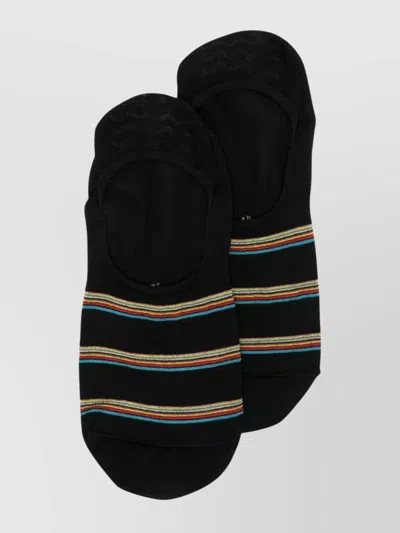 Paul Smith Striped Stretch-cotton Socks Rubber Grips In Black