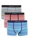 Paul Smith Multicolour Cotton Stripe Three Briefs Pack In Multicoloured