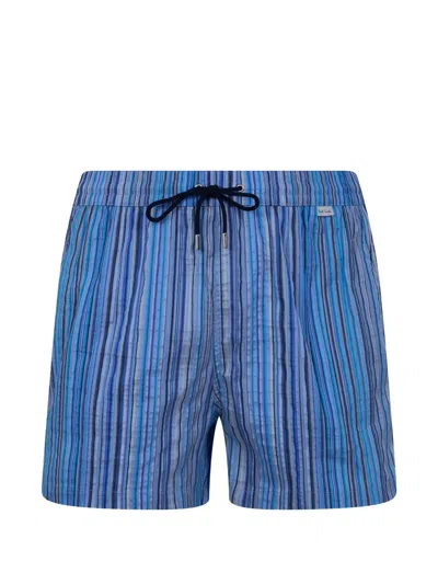 Paul Smith Mens Swim Shorts Jacquard Signature Stripes In Blue