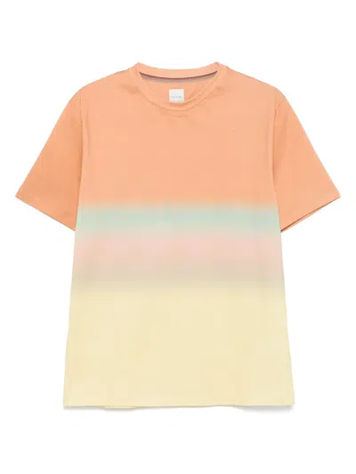 Paul Smith Gestreiftes T-shirt In Orange