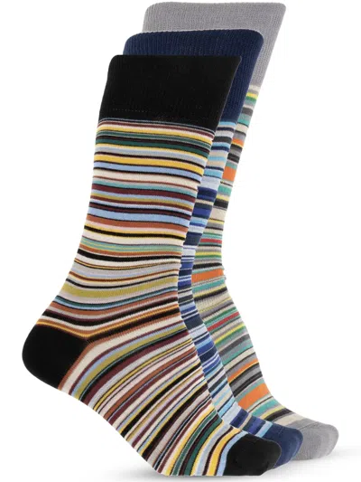 PAUL SMITH STRIPED THREE-PAIR SOCKS SET