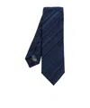 Paul Smith Blue Muted 'signature Stripe' Silk Tie In Black