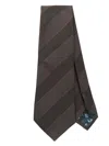 Paul Smith Men Striped Tie 8cm Tonal Stripes In Brown