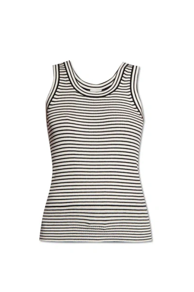 Paul Smith Striped Knitted Top In White