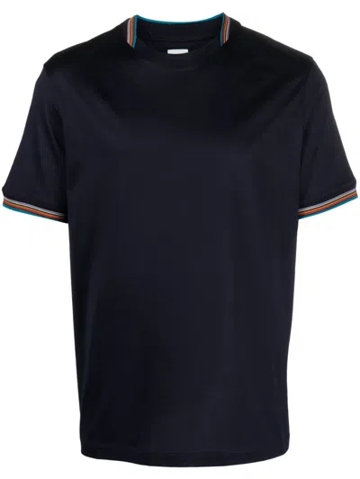 PAUL SMITH STRIPED-TRIM COTTON T-SHIRT