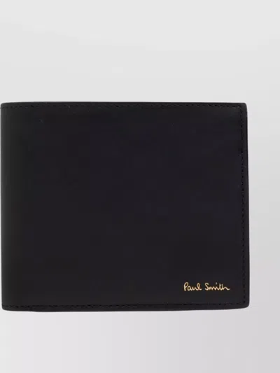 Paul Smith Striped Vertical Bi-fold Wallets In Black