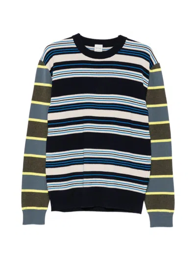Paul Smith Striped Wool-blend Sweater In Navy